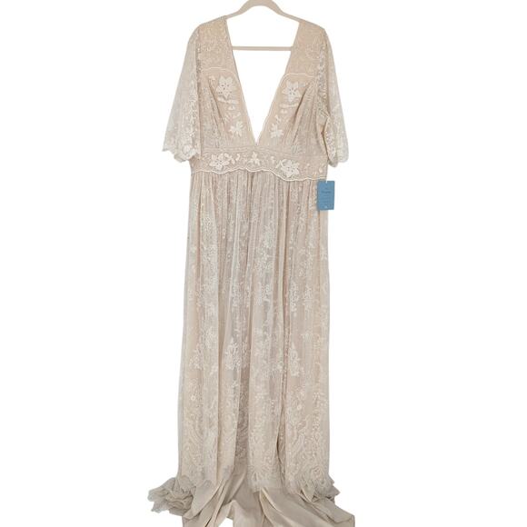 BHLDN Katarina Lace Wedding Dress Anthropologie Plus Size 22W NWT - Picture 3 of 6